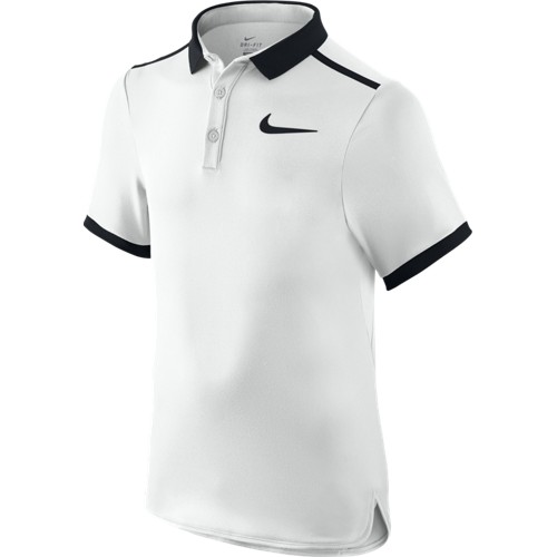 Chlapecké tenisové tričko Nike Advantage Solid Polo white/blackM