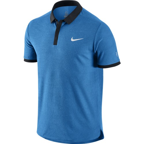 Panské tenisové tričko Nike Advantage RF LT PHOTO BLUE/BLACK/VOLT/WHITE S